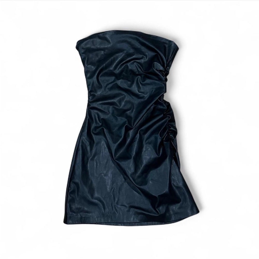 Zara Black Leather Mini Dress